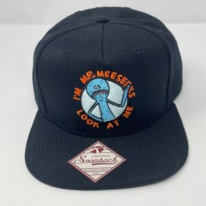 Official Bioworld Rick & Morty Mr Meeseeks Look At Me Snapback Hat Cap Black OS